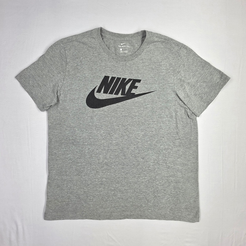 Nike Mens Futura Icon Graphic T-Shirt Gray Black Logo Large AR5004-063